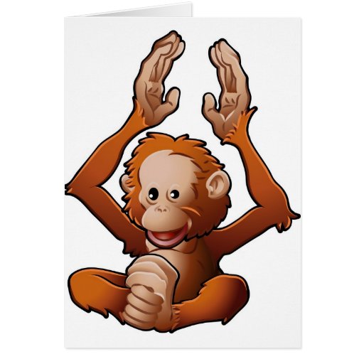 orangután amistoso lindo felicitacion 
