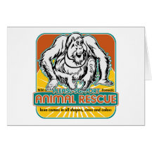 Orangután animal del rescate felicitaciones