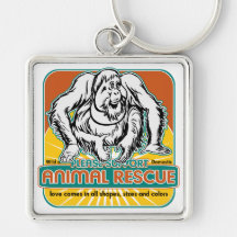 Orangután animal del rescate llaveros personalizados