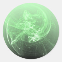 Orbe verde místico etiqueta redonda