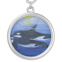 Orcas que nadan collar