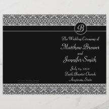 Orden del boda del programa del servicio y de la c flyer personalizado