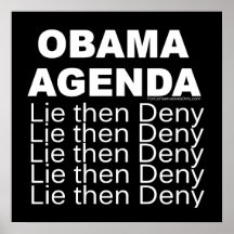 Orden del día de Obama - la mentira entonces niega Impresiones