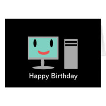Ordenador del cumpleaños tarjetas