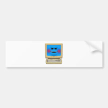 ordenador sonriente de ruborización tonto etiqueta de parachoque