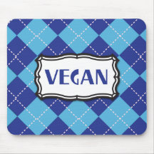 Orgullo azul del vegano de Argyle Alfombrillas De Raton