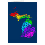 orgullo de Michigan: corazones del arco iris Tarjeton