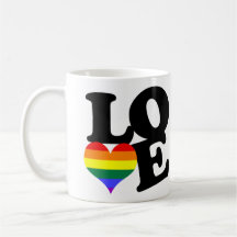 Orgullo del arco iris del amor tazas de café