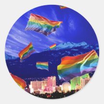 Orgullo del vuelo de Reno Etiquetas Redondas