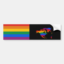 ORGULLO GAY DE NORTEAMÉRICA PEGATINA DE PARACHOQUE