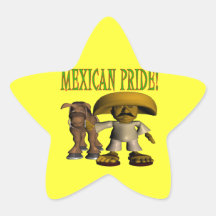 Orgullo mexicano calcomanías forma de estrellaes