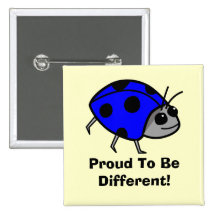 Orgulloso ser diversa mariquita azul pins
