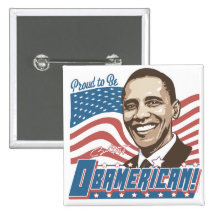 Orgulloso ser engranaje de Obamerican Obama Pin