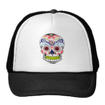 Original dibujada por el cráneo del azúcar del art gorras de camionero