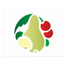 Ornament Art Deco Birne pear Postkarte