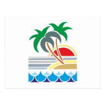 Ornament Art Deco Palmen palms Postkarten
