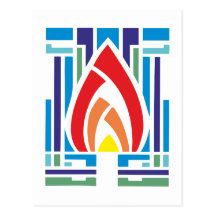 Ornament Art Deco Postkarte