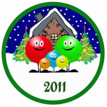Ornamento 2011 del navidad de la familia esculturas fotográficas