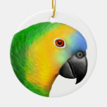 Ornamento afrontado azul del loro del Amazonas Adornos De Navidad