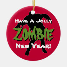 Ornamento alegre de la Feliz Año Nuevo del zombi Adorno Para Reyes