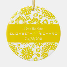 Ornamento amarillo floral del vintage ornamento para arbol de navidad