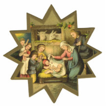 Ornamento antiguo del navidad de la natividad escultura fotografica