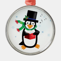 Ornamento apuesto del pingüino de Caroling Ornamento Para Reyes Magos