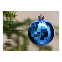 Ornamento azul del árbol de navidad tarjetas personales