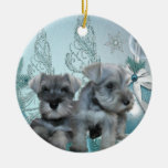 Ornamento azul del navidad de los perritos del Sch Ornamentos Para Reyes Magos