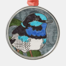 Ornamento azul del pájaro adorno de reyes