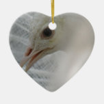 Ornamento blanco bonito del pavo real adorno de navidad