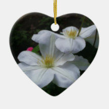 Ornamento blanco de la flor de los pares del Clema Ornamentos Para Reyes Magos