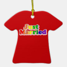 ornamento camiseta gay pride: just married ornamente de reyes