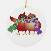 Ornamento cardinal de los pares del navidad lindo ornamento para arbol de navidad