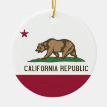 Ornamento con la bandera de California Adornos De Navidad