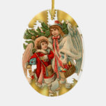 Ornamento de cerámica del navidad de los ángeles d adorno de navidad