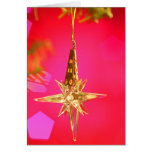Ornamento de cristal de la estrella del navidad tarjetas