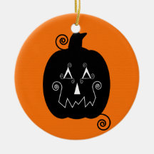 Ornamento de Jack O'Lantern de las rayas de Hallow Adorno