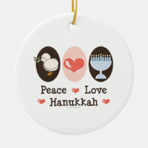 Ornamento de Jánuca del amor de la paz Adornos De Navidad