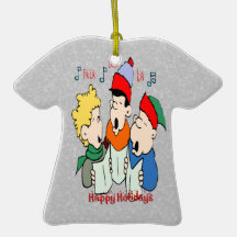 Ornamento de la camiseta de los Carolers del navid Ornamentos De Navidad