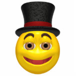 ornamento de la cara del smilie del sombrero de co escultura fotografica