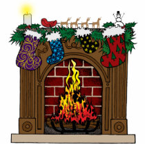 Ornamento de la chimenea de la Navidad esculturas fotograficas