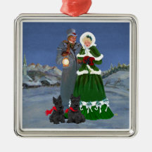 Ornamento de la familia de perros del escocés ornamentos de navidad