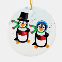 Ornamento de la familia del pingüino de Caroling Ornaments Para Arbol De Navidad