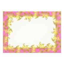 Ornamento de la flor del oro invitacion personal 