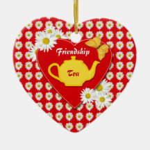 Ornamento de la receta del té de la amistad adorno de navidad