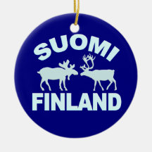 Ornamento de los alces y del reno de Finlandia Ornamentos De Reyes