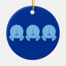 Ornamento de los bebés de Pom Pom de la turquesa Ornamentos De Navidad