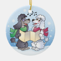 Ornamento de los caniches de Caroling del navidad Adornos