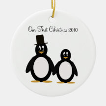 Ornamento de los pares del pingüino adorno